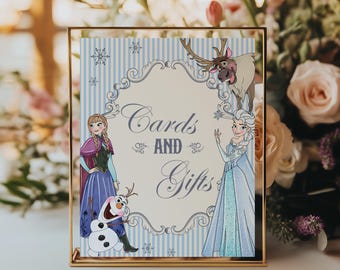 Frozen Geburtstag Tischschild, Winter Wonderland Party Dekoration (Digitaler Download)