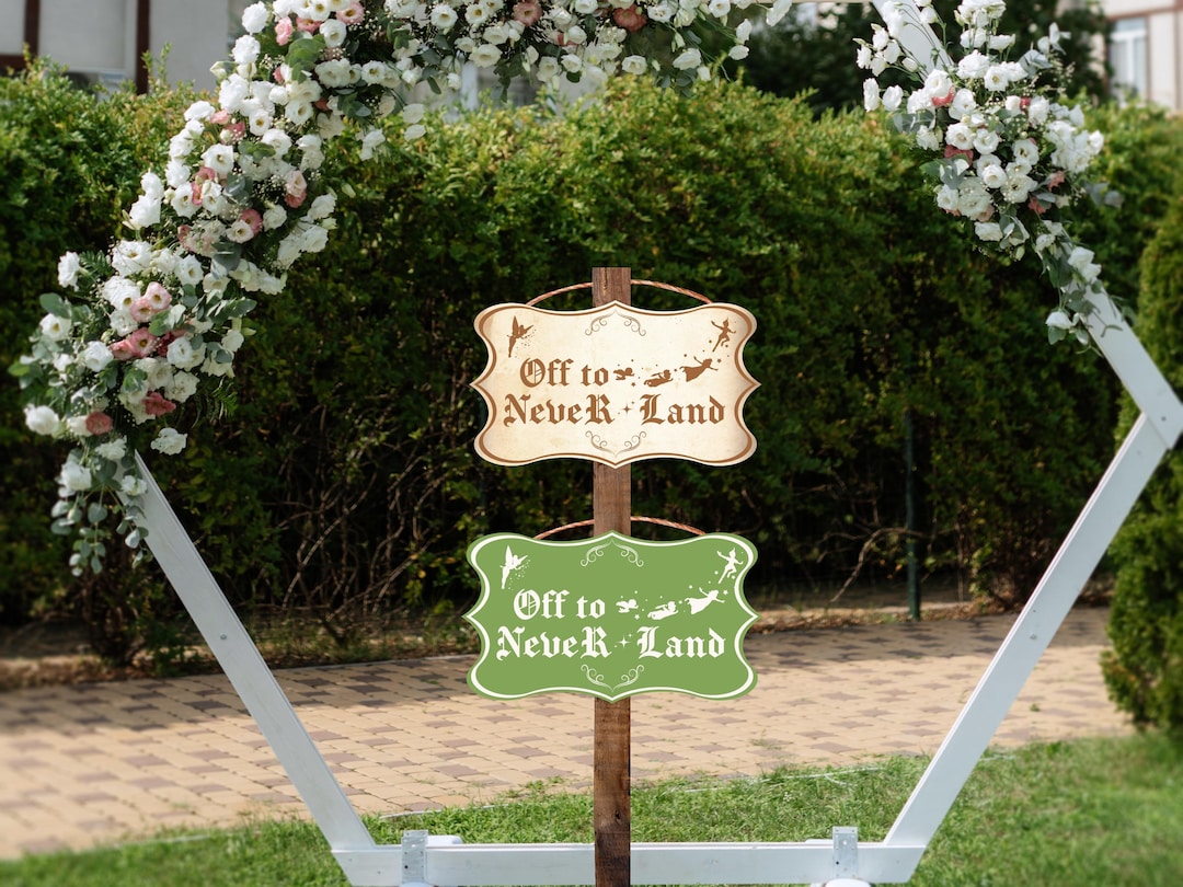 Peter Pan Party Sign, off to Neverland Decor (digital Download) - Etsy