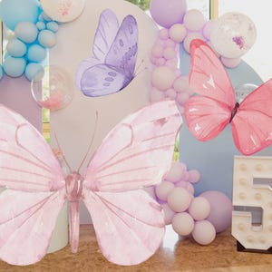 Ritaglio di farfalla, 3 farfalle decorazione di compleanno, decorazione per feste tema baby shower o festa di compleanno stand up prop, download digitale