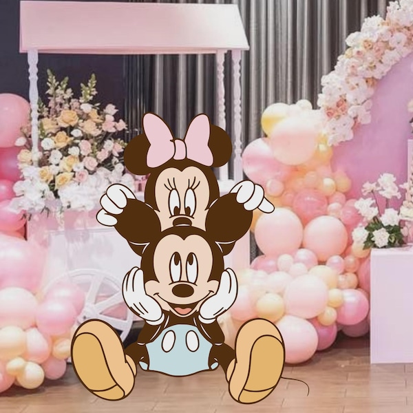 Mickey and Minnie Mouse Party Decor, Pastel Theme (Digital Download)