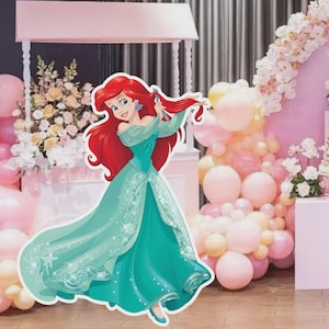 Ariel Cutout, Ariel Cutout Decor, Ariel Party Decoration Theme Baby shower Or Birthday Party Stand Up Prop, Digital Download