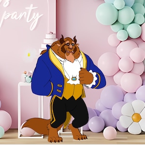 The Beast CutOut, Beauty And The Beast Decor, Belle Party Decoration Theme, Birthday Party, Stand Up Prop, Digital Download