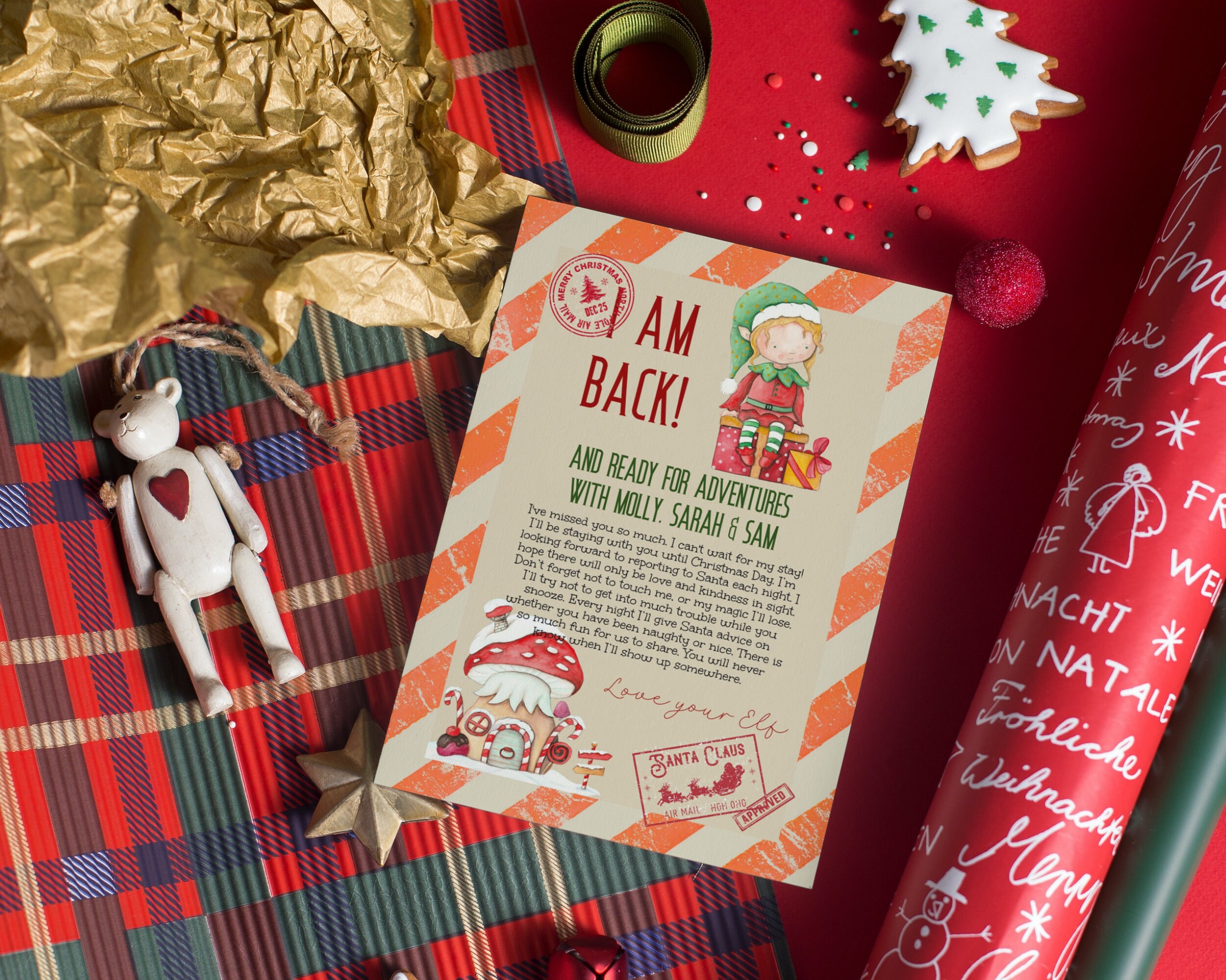 Editablepersonalized Arrival Elf Letter Back Letter Etsy