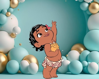 Baby Moana Cutout, Party Decoration, Birthday Stand Up Prop (Digital Download)