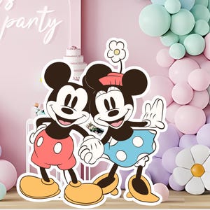 Mickey And Minnie Digital Cutout Party Decor, Big Decor Mouse Theme Birthday Party, Baby Shower, DIGITAL Download