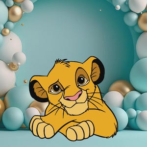 Simba CutOut, Simba Cutout Decor, Party Decoration, Lion King Theme Party, Birthday Party Stand Up Prop, DIGITAL Download