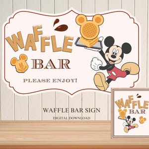 Minnie Waffle Bar Sweet Treats Birthday Sign, Printable Baby Shower Or Birthday Sweets Table Sign, Candy Sweets Theme Party Digital Download
