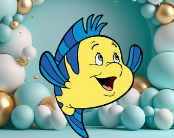 Ariel Flounder Cutout, Party Decoration, Birthday Prop (Digital Download)