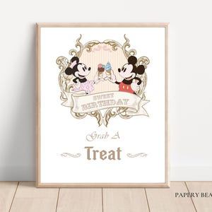 Printable Minnie and Mickey Take A Treat Sign, Grab a Treat Sign, Table Sign, Birthday or Baby shower Decoration, Digital, Not Editable