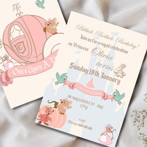 Editable Princess Invitation, Cinderella Birthday Invitation, Princess Birthday party, Girl Birthday Invitation, Instant Download, Digital