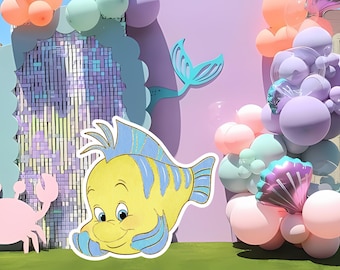 Flounder Cutout, Under the Sea Party Decor (Digital Download)