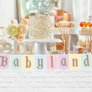 Babyland Baby Shower Banner Sign, Mouse Theme Baby Shower Party, Welcome Sign, Table Sign, Digital Download