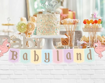Babyland Baby Shower Banner Sign, Mouse Theme Party (Digital Download)