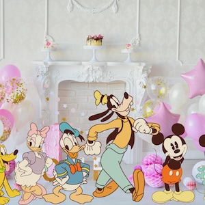 Vintage Mickey And Friends Digital Cutout Party Decor, Big Decor Mouse Theme Birthday Party, Baby Shower, DIGITAL Download