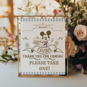 Mickey Mouse Sweet Shop Sign, Blue Candy Favor Table Sign, Vintage Birthday Party Decor, Printable Mickey Sign | Digital Download