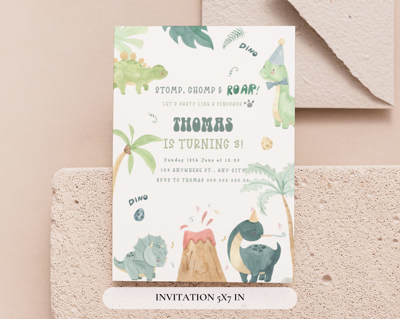 Dinosaur Birthday Party Invitation Bundle, Dinosaur Birthday Invitation ...