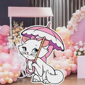Cute cats CutOut Birthday Decoration, Marie Big Decor, Decoration Theme Birthday Party, Stand Up Prop, Digital Download