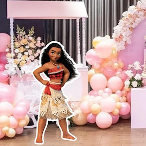 Recorte de Moana, decoración recortada de Moana, decoración para fiesta de Moana, fiesta temática de Moana, utilería de pie para fiesta de cumpleaños, descarga digital