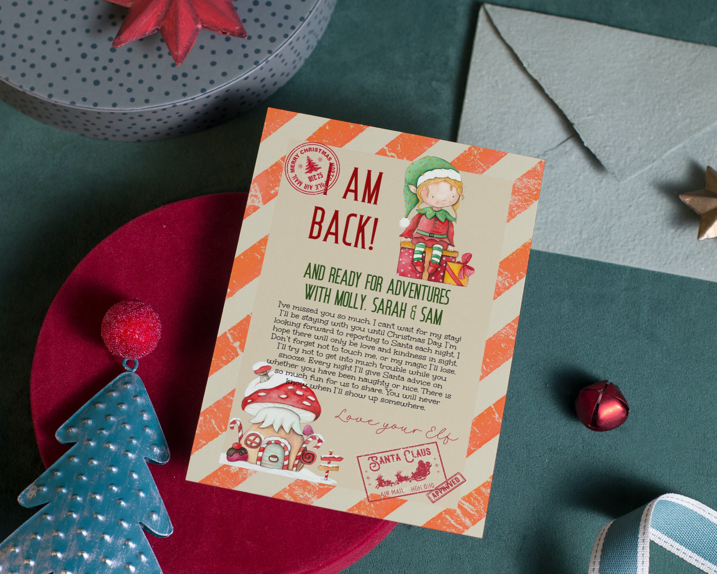 Editablepersonalized Arrival Elf Letter Back Letter Etsy