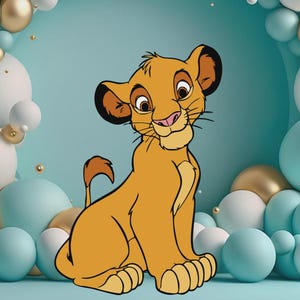 Simba CutOut, Simba Cutout Decor, Party Decoration, Lion King Theme Party, Birthday Party Stand Up Prop, DIGITAL Download