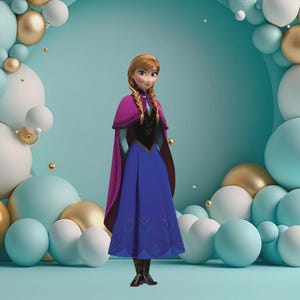 Anna CutOut, Cute Princess Cutout Decor, Frozen Party Decoration Theme, Birthday Party Stand Up Prop, Digital Download