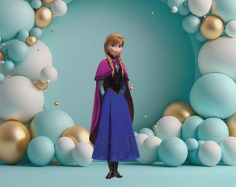 Anna Princess Stand Up Prop, Frozen Birthday Party Decor (Digital Download)