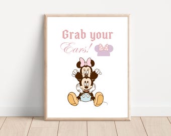 Minnie Mickey Mouse Party Decor, Black and White Theme (Digital Download)