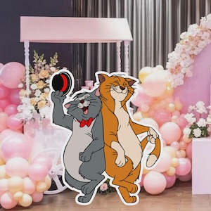 Cute cats CutOut Birthday Decoration, Marie Big Decor, Decoration Theme Birthday Party, Stand Up Prop, Digital Download