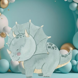 Cute Dinosaur Cutout, Cute Dinosaur Cutout Decor, Dinosaur Party Decoration Theme Baby shower Or Birthday Party Stand Up Prop, Digital