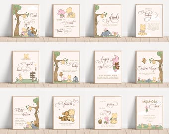 Winnie The Pooh Baby Shower Signs Bundle, Editable Print (Digital Download)