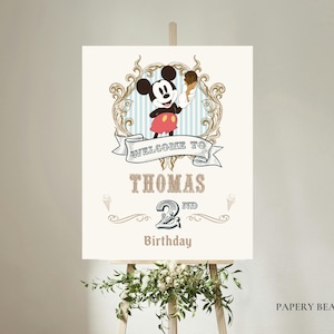 Mickey Ice Cream Birthday Welcome Sign, Ice Cream Mouse Birthday Theme Party, Welcome Birthday Sign, Digital Download