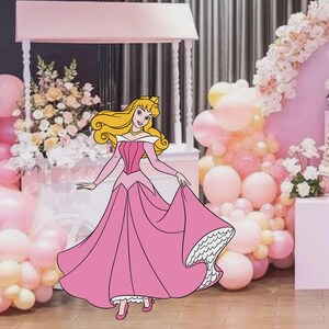 Aurora CutOut, Sleeping Beuty Decor, Aurora Party Decoration Theme, Birthday Party, Stand Up Prop, Digital Download