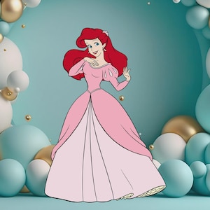 Ariel Cutout, Ariel Cutout Decor, Ariel Party Decoration Theme Baby shower Or Birthday Party Stand Up Prop, Digital Download
