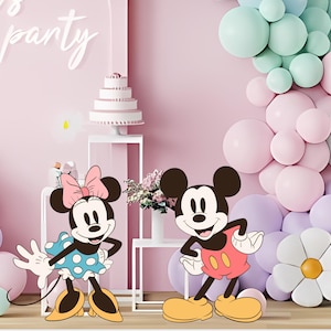 Mickey And Minnie Digital Cutout Party Decor, Big Decor Mouse Theme Birthday Party, Baby Shower, DIGITAL Download