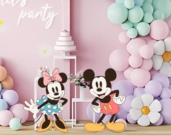 Mickey and Minnie Mouse Party Decor, Birthday Cutout (Digital Download)