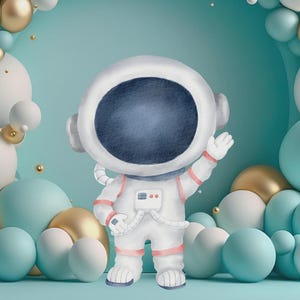 Boy Astronaut Cutout, Outer Space Cutout Decor, Space Party Decoration Theme Baby shower Or Birthday Party Stand Up Prop, Digital Download