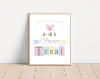 Minnie and Mickey Grab a Treat Sign, Birthday, Baby Shower (Digital Download)