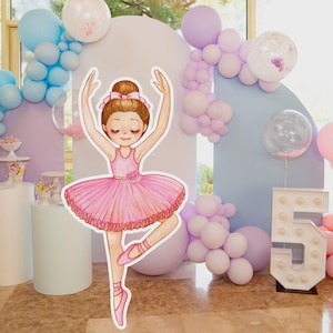 Ballerina Cutout, Backdrop Big Decor, Ballerina Theme Party Decoration, Baby Shower or Birthday Party Stand Up Prop, Digital Download