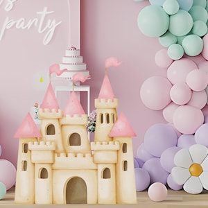 Schloss Ausschnitt, Prinzessin Rosa Schloss Ausschnitt Dekor, Prinzessin Party Dekoration Thema Baby Shower Birthday Party Stand Up Prop, digitaler Download