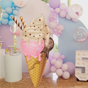 Ice-Cream CutOut, Candyland Cutout Decor, Candyland Decoration Theme Birthday, Birthday Party Stand Up Prop, Summer Party, Digital Download