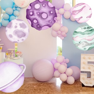 Girl Space Bundle Cutout Digital Download, Outer Space Party Decoration, Baby Shower & Birthday Stand Up Prop, Space Theme Decor, DIGITAL