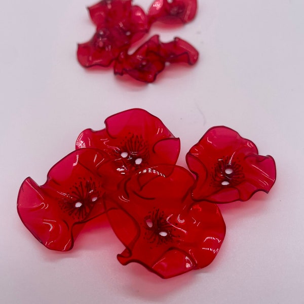 Boutons en forme de fleurs à coudre loisirs créatifs - Upcycling de bouteilles d'eau gazeuse / RUBYA