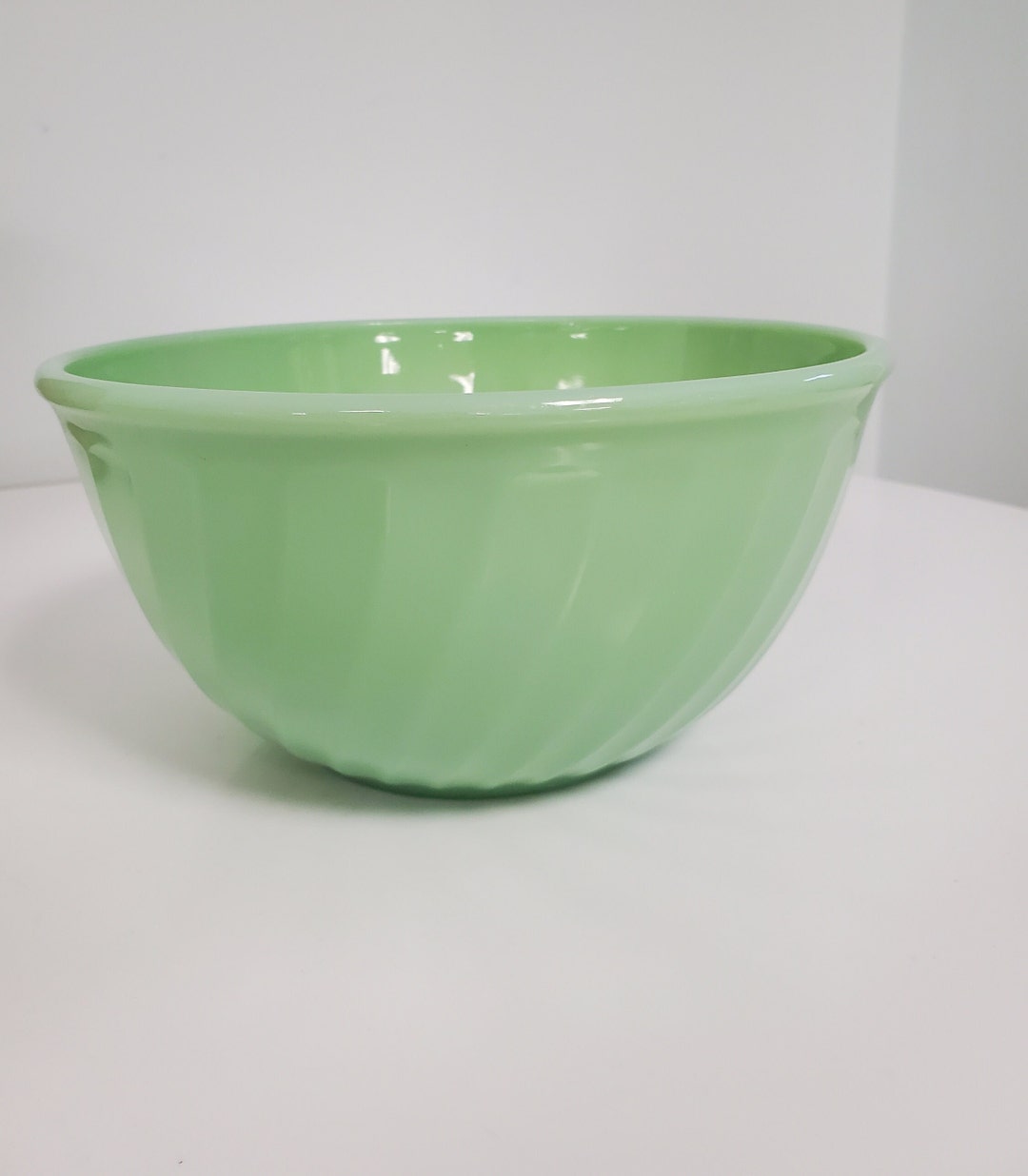 Vintage Fire King JADEITE Swirl 9 Mixing Bowl Etsy