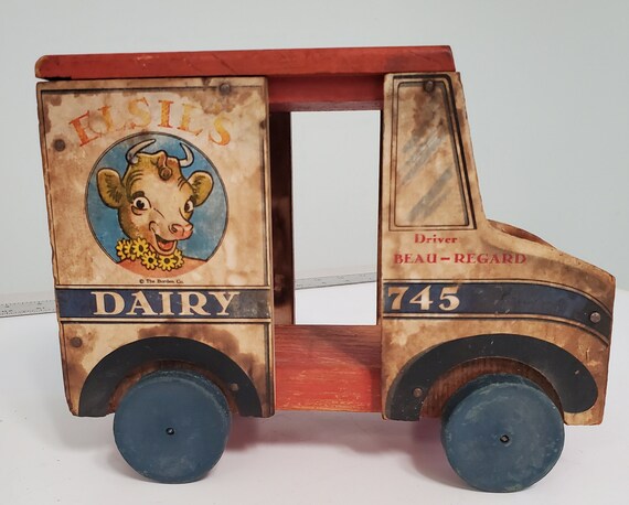 1948 Vintage Fisher Price Toy ELSIE'S Dairy 745 Delivery Truck