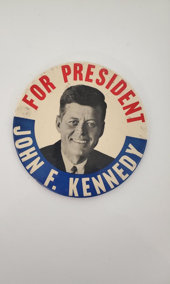 1960 JOHN F. KENNEDY Large 6" Campaign Button Gem