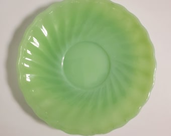 Rare Vintage FIRE KING JADEITE Anchor Hocking 5 7/8&quot; Saucer Swirled Design,