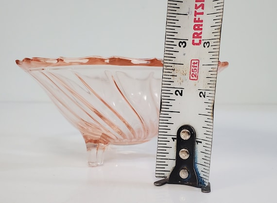 1930's Vintage Rare Jeanette Pink Depression Glass Swirl Pattern