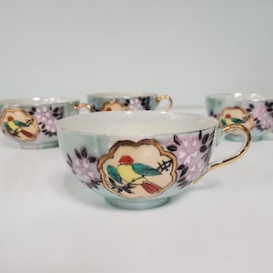 Vintage Japanese NIPPON Hand Painted TEACUPS Set of 4