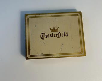 Vintage CHESTERFIELD Flat Fifty Tin Cigarette Box
