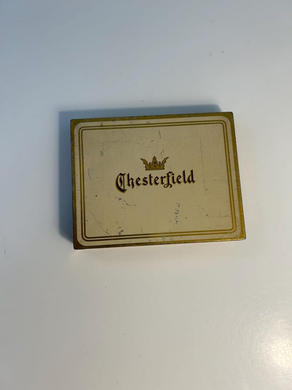 Vintage CHESTERFIELD Flat Fifty Tin Cigarette Box